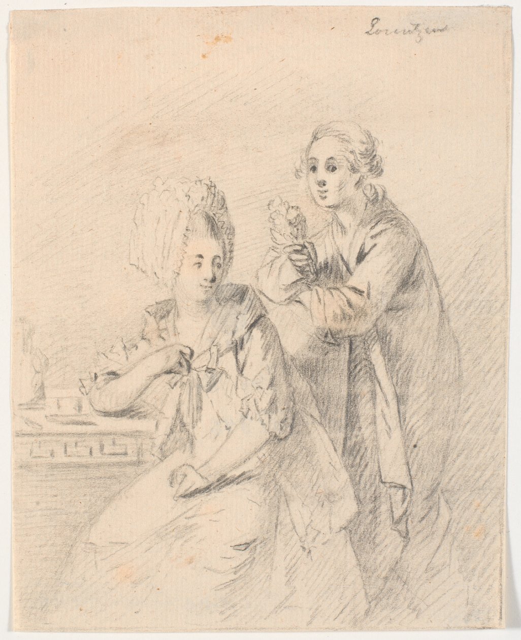 Utkast til portrett av college-nestleder Frederik Carl Trant (1738-98) og kone Cornelia, født Schumacher av C.A. Lorentzen