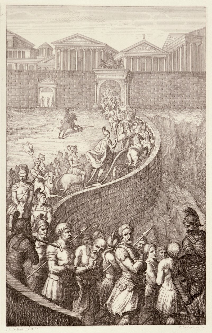 Triumfen til Quintus Fabius, gravert av B.Barloccini, 1849 av C.C Perkins