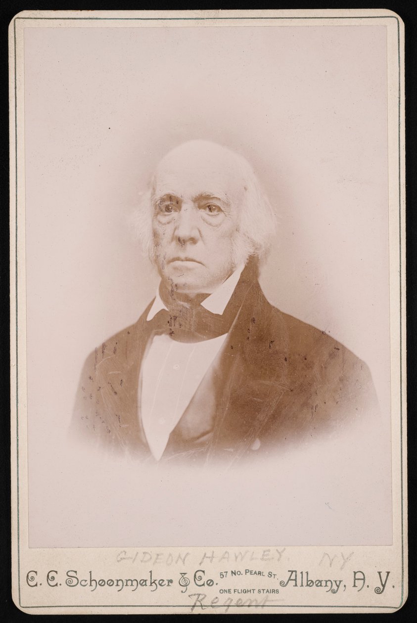 Portrett av Gideon Hawley 1785-1870, før 1870. av CC Schoonmaker and Co