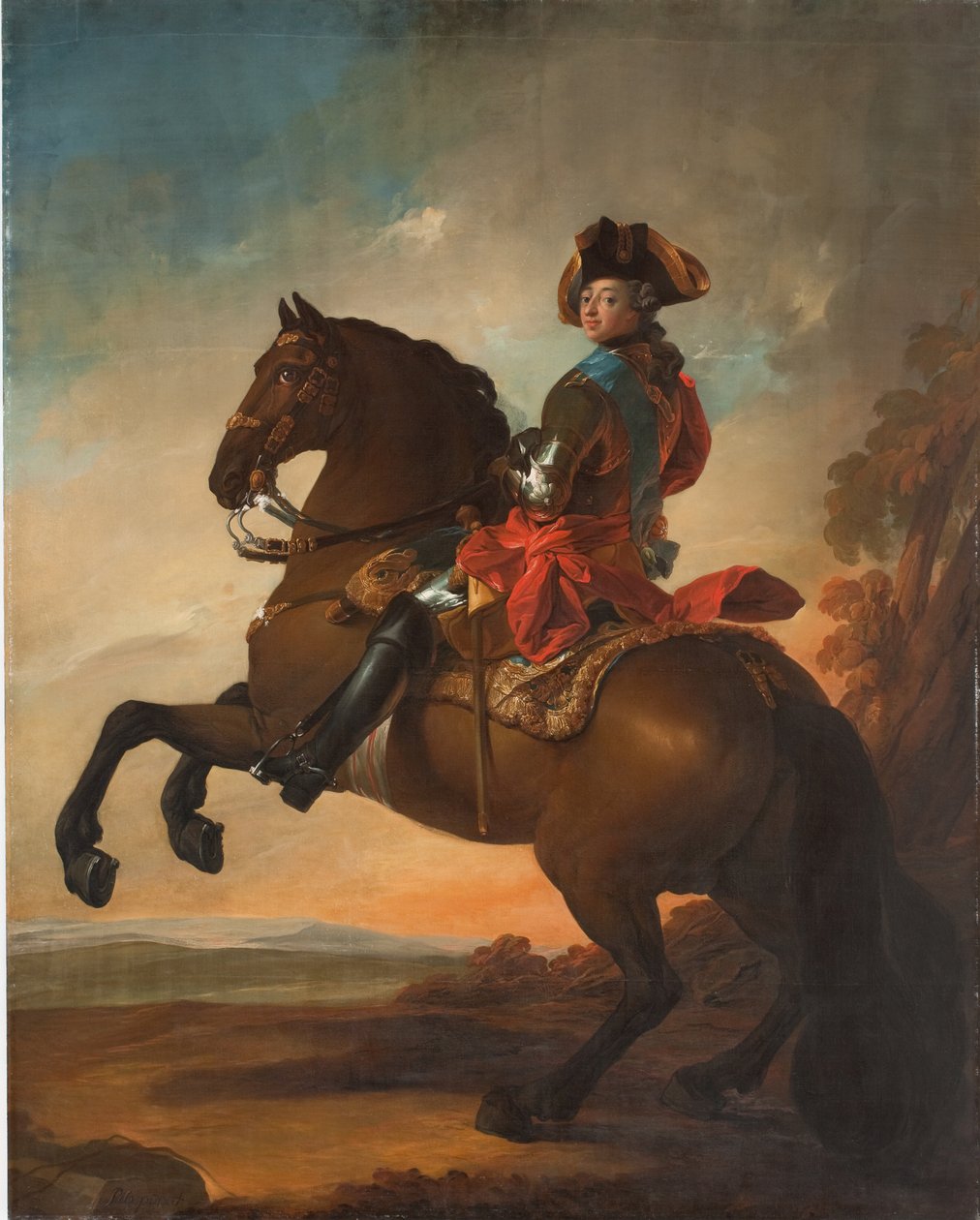 Frederik V til hest av C.G. Pilo