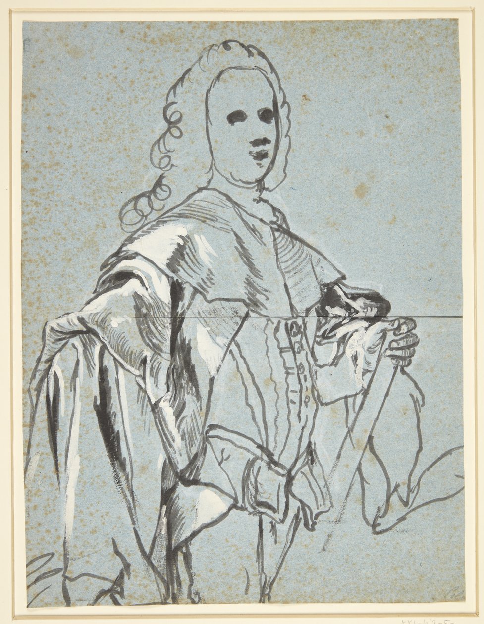 Studie for et portrett, sannsynligvis av A.G. Moltke av C.G. Pilo