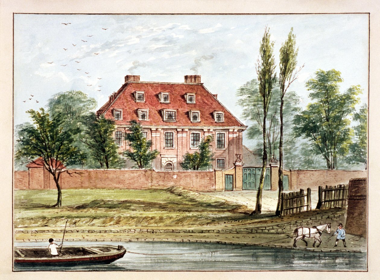 Utsikt over Baumes House, Hoxton, London, c1825 av CH Matthews