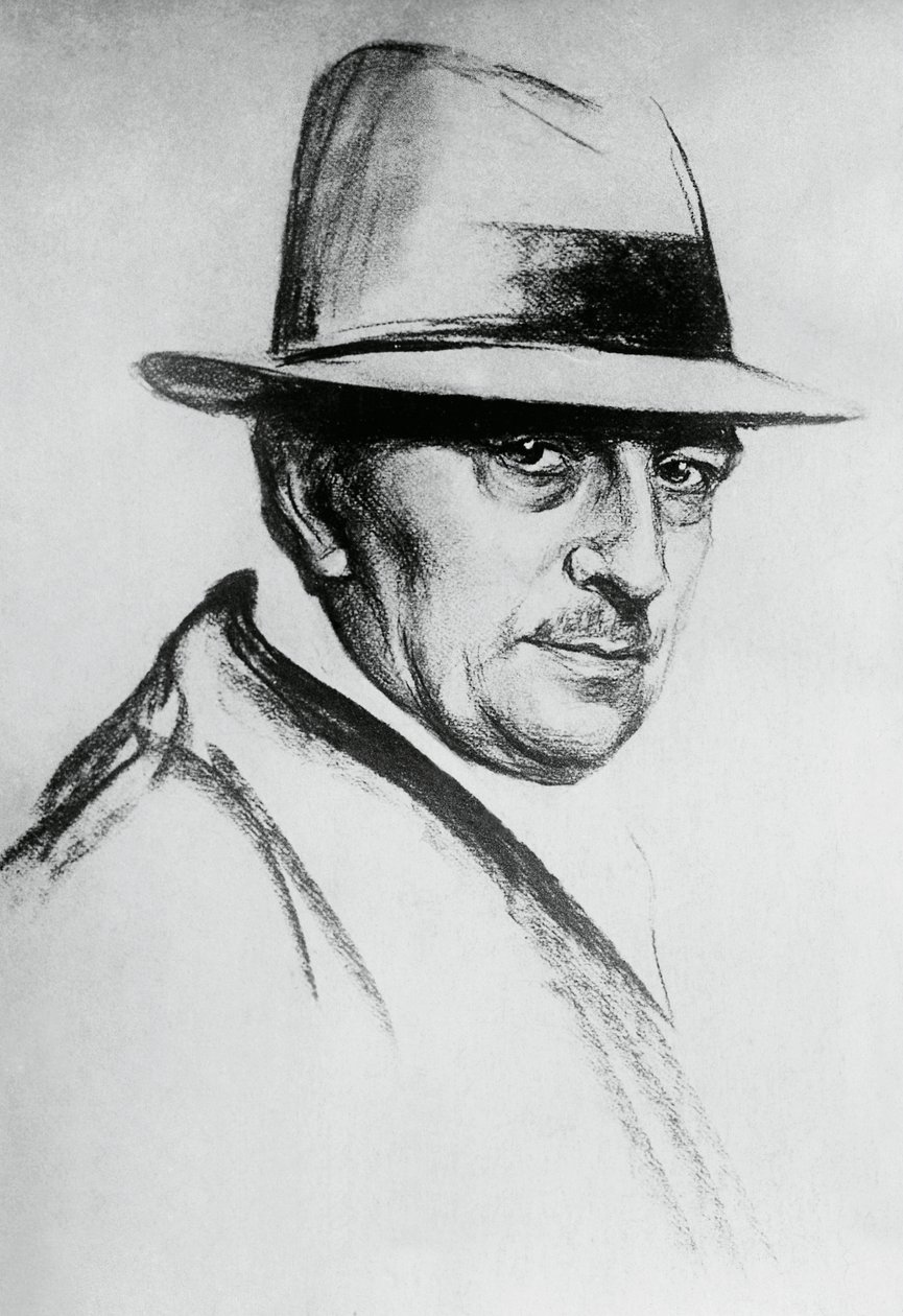 Portrett av Dario Niccodemi (1874-1934), italiensk dramatiker og forfatter av J.B. and Brown J. Rowbotham
