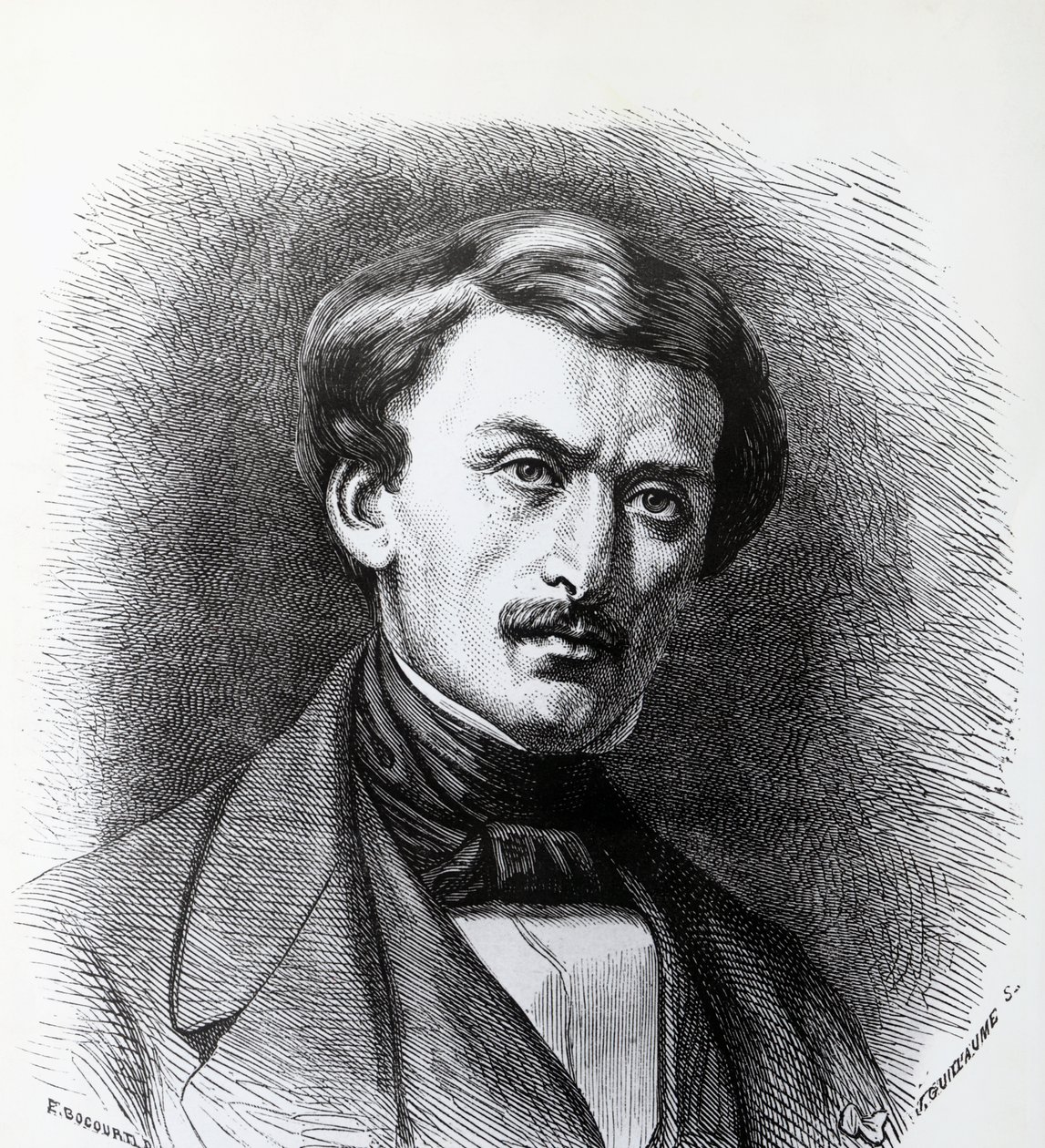 Portrett av Paul-Emile Botta (1802-1870), italienskfødt fransk arkeolog, gravering av Frankrike av J.B. and Brown J. Rowbotham