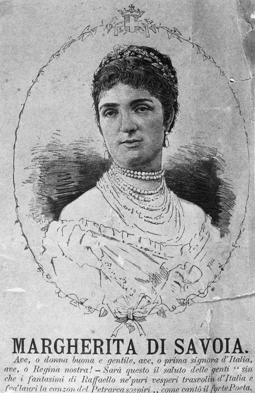Portrett av prinsesse Margherita av Savoy (1851-1926), dronningkonsort av kongeriket Italia ved ekteskap med Umberto I av J.B. and Brown J. Rowbotham