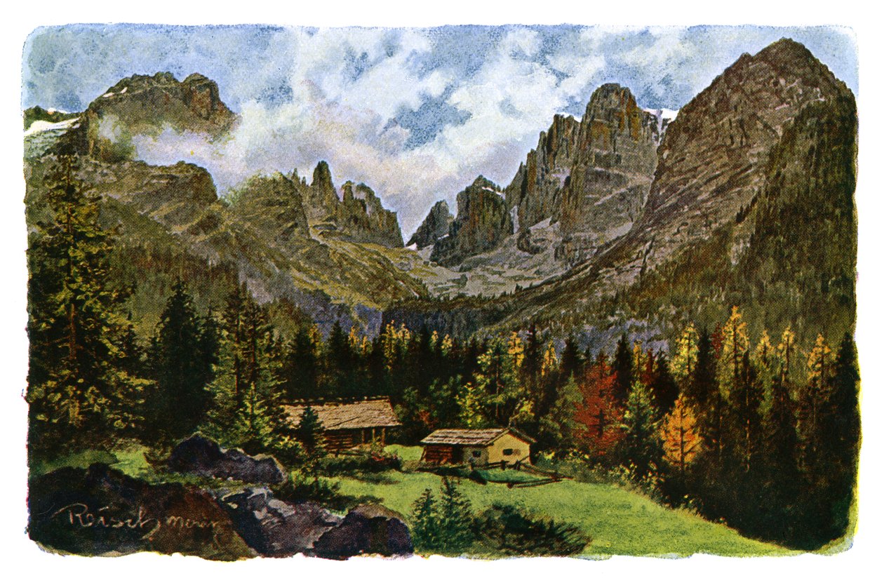 Lake Nambino og Brentagroup, Tyrol, 1901 av CM Reisch