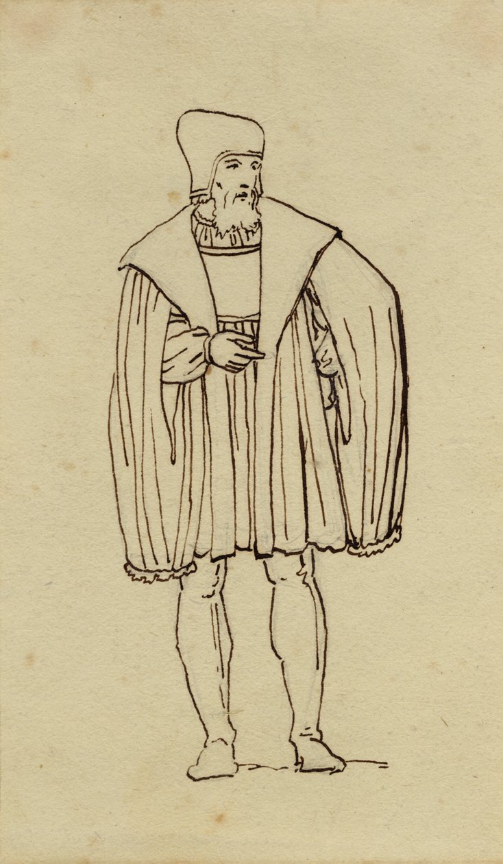 1500-talls kostymestudie. av Christoffer Wilhelm Eckersberg