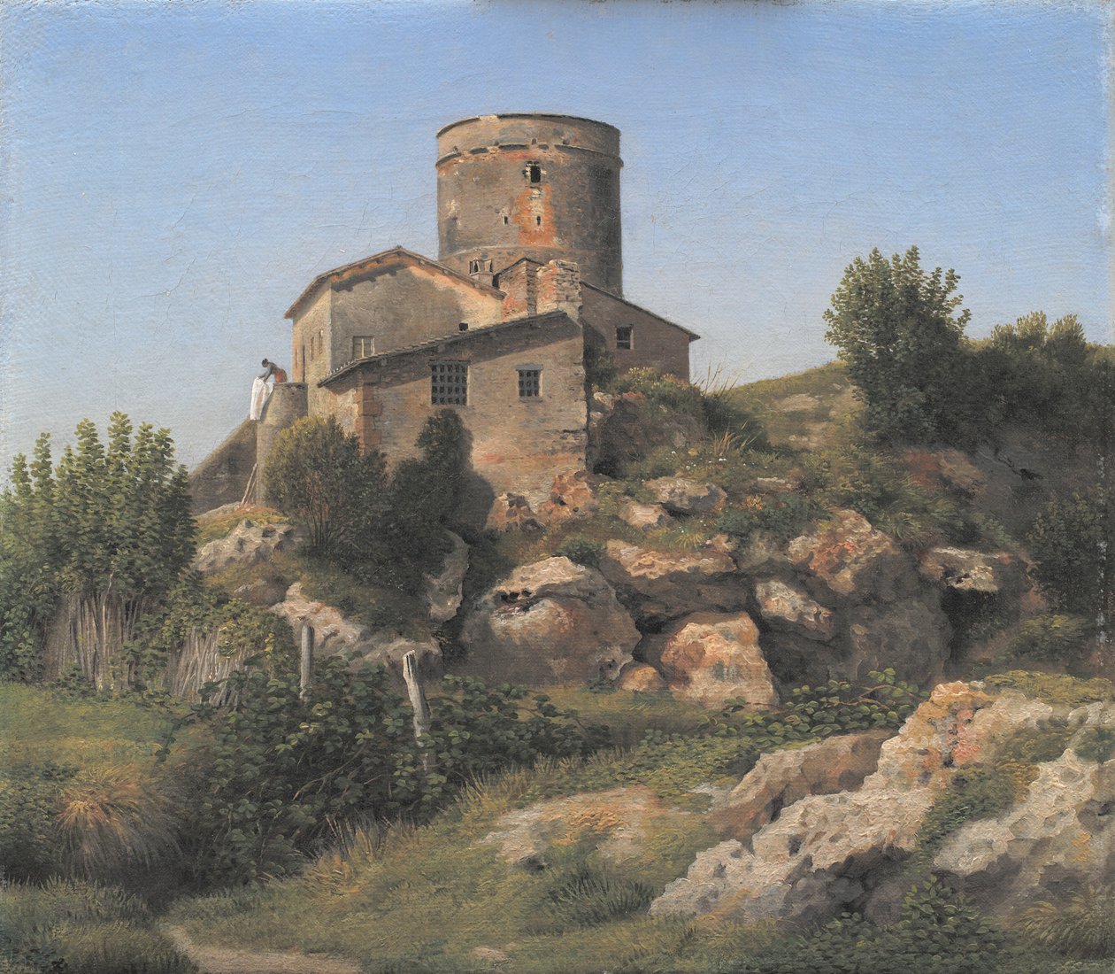 En bygning nær Tor di Quinto utenfor Roma av Christoffer Wilhelm Eckersberg