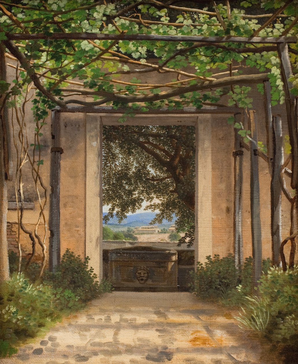 En pergola, Italia av Christoffer Wilhelm Eckersberg