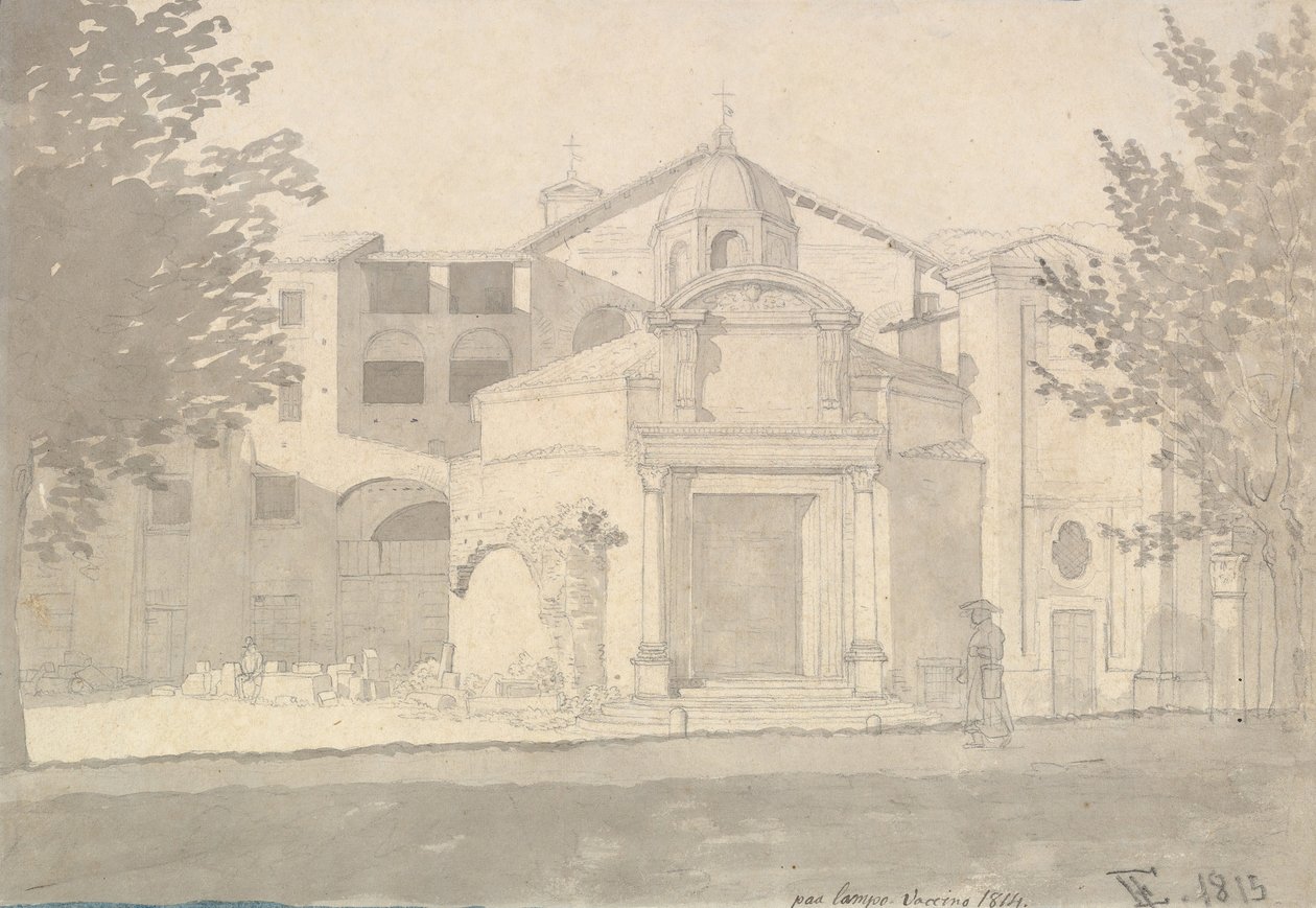En del av Via Sacra, Roma Church of Saints Cosmas and Damian, 1814-15. av Christoffer Wilhelm Eckersberg
