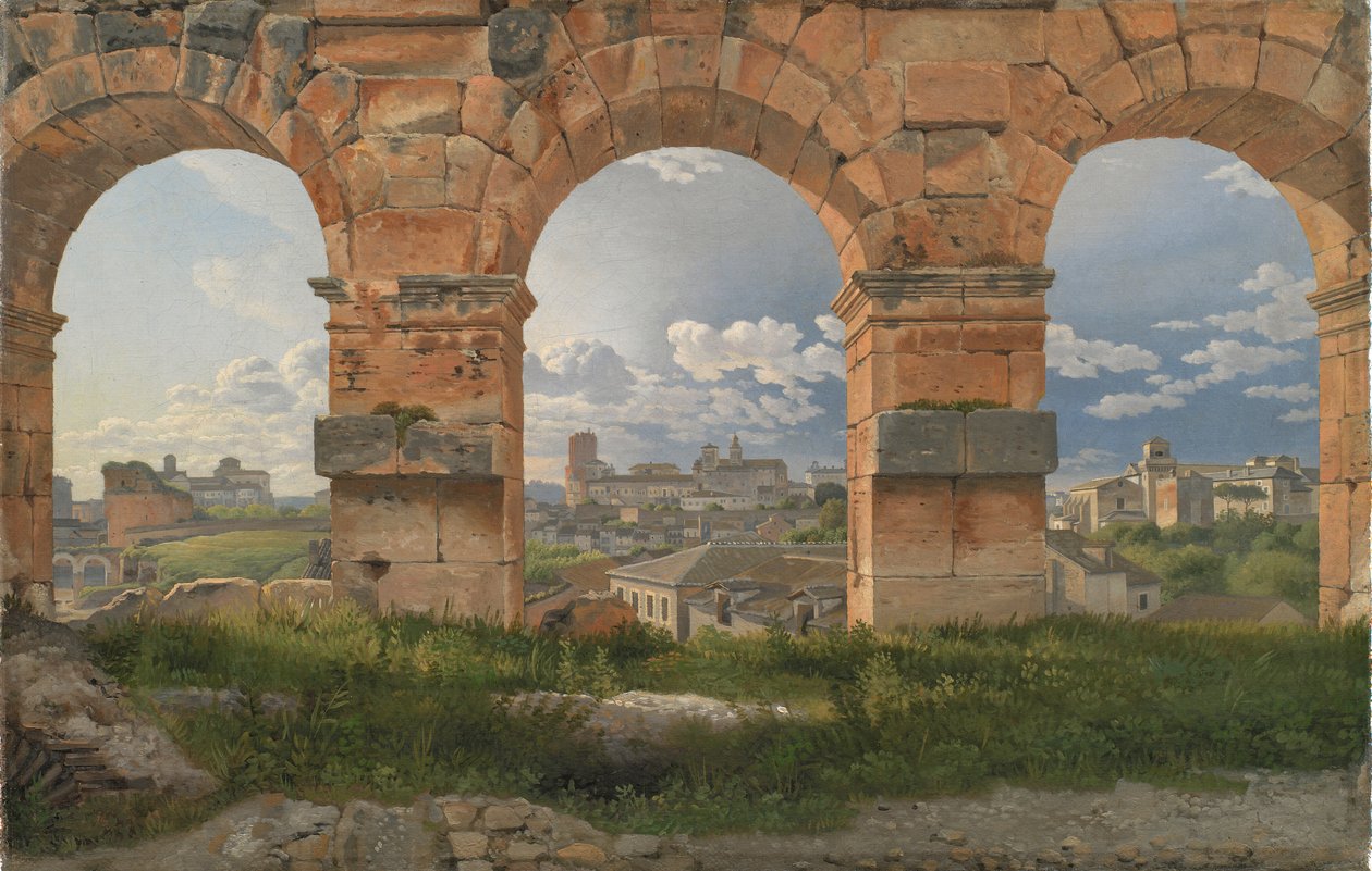 En utsikt gjennom tre buer i Colosseums tredje etasje av Christoffer Wilhelm Eckersberg