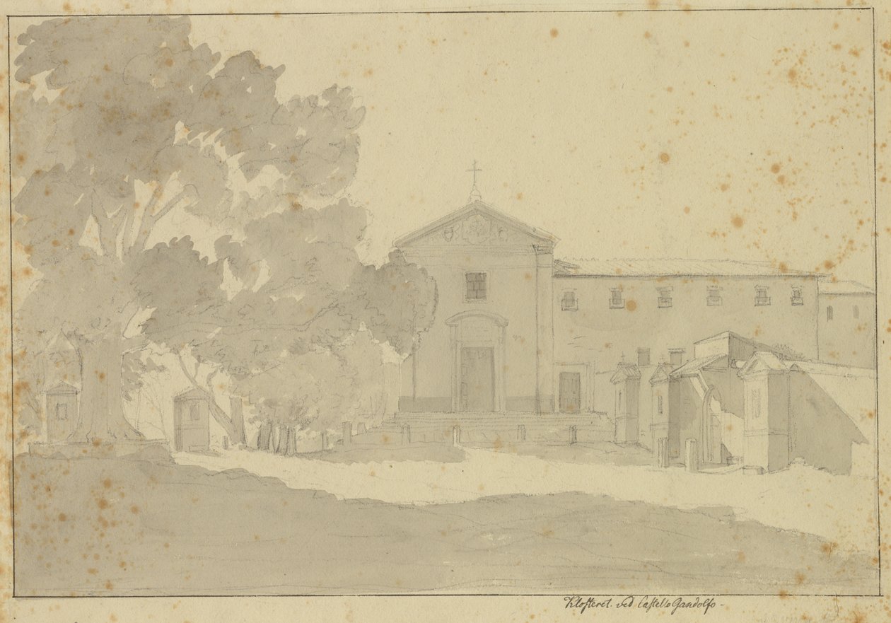 Kapusinerklosteret ved Castel Gandolfo sørøst for Roma. av Christoffer Wilhelm Eckersberg