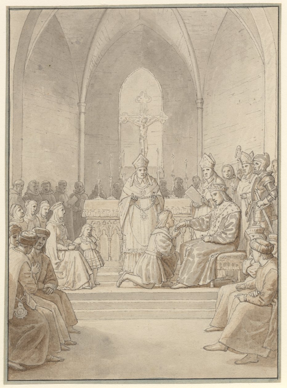 Stiftelsen av Elefantordenen. av Christoffer Wilhelm Eckersberg