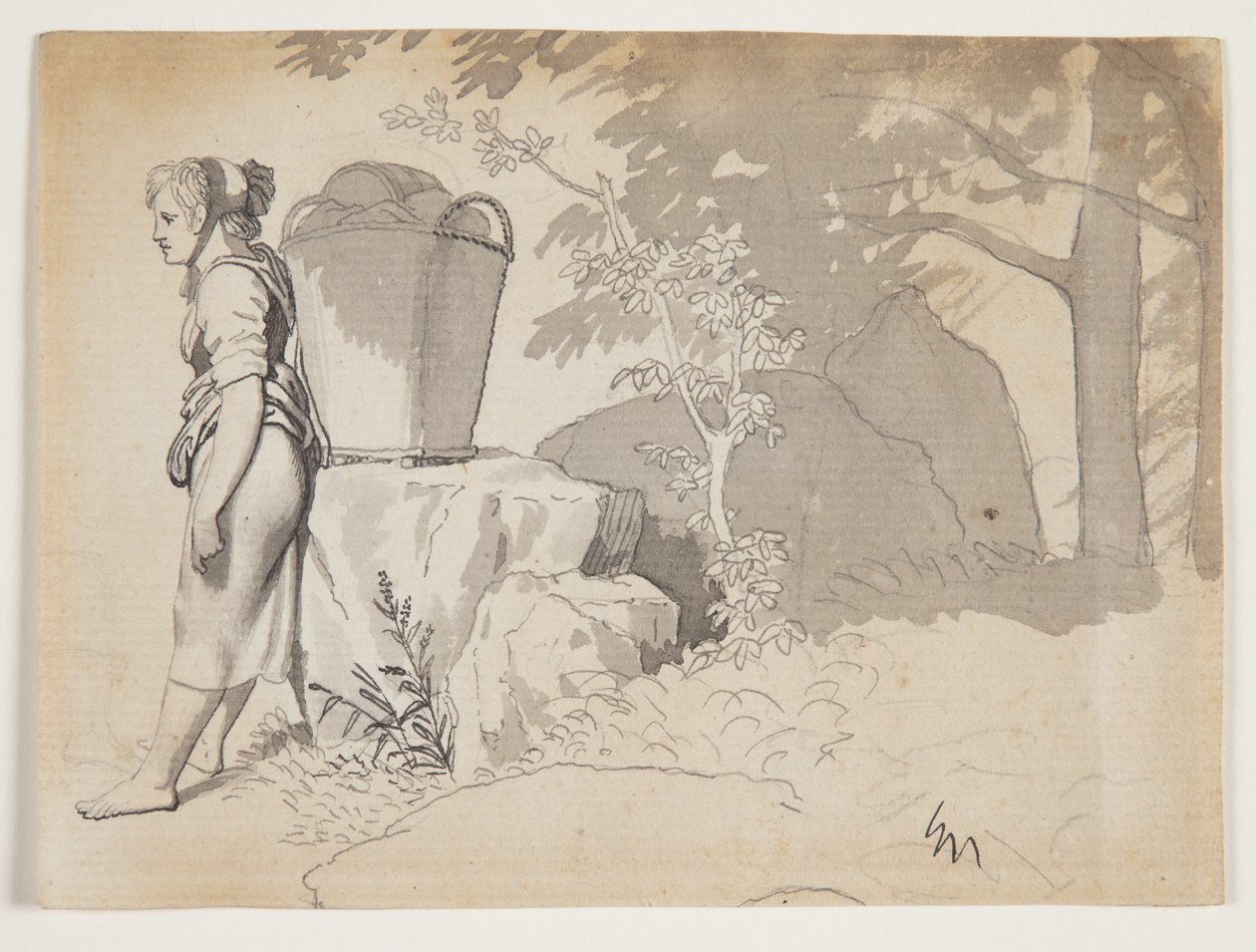 En bondekvinne hviler av Christoffer Wilhelm Eckersberg