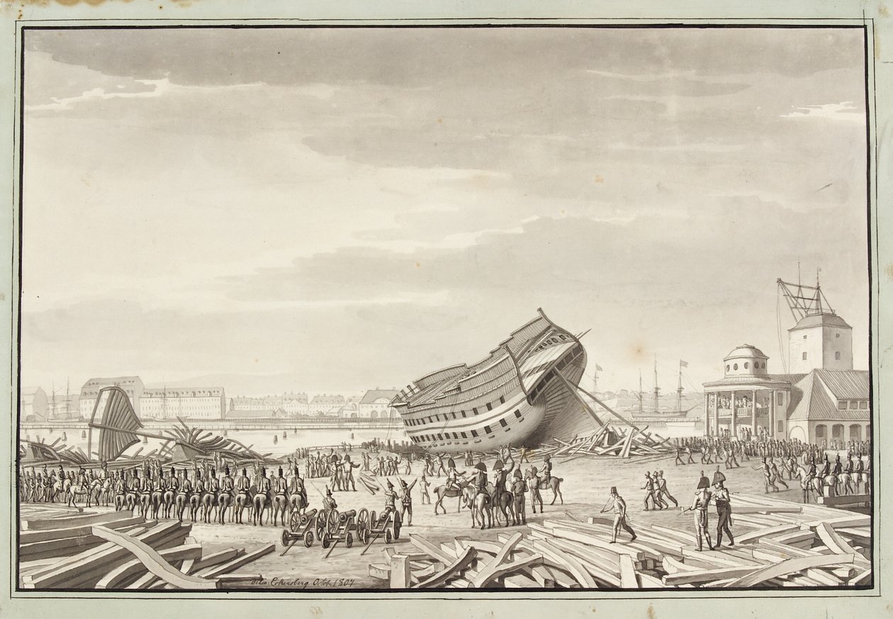 Den siste akten til engelskmennene i København av Christoffer Wilhelm Eckersberg