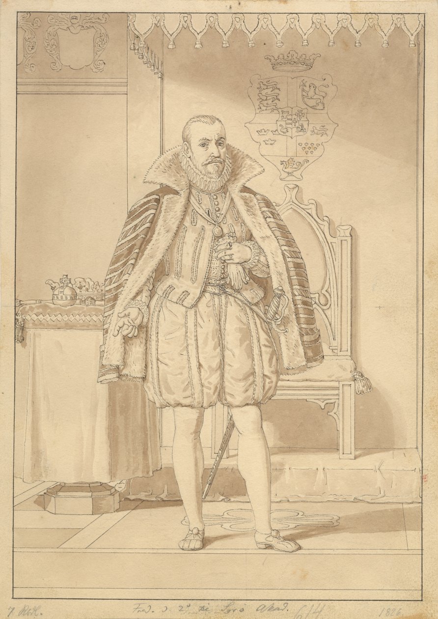 Frederik II i kroningsdrakt. av Christoffer Wilhelm Eckersberg