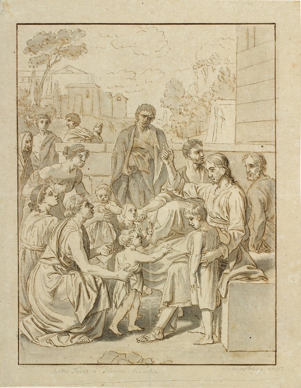 Kristus lar de små barna komme til seg av Christoffer Wilhelm Eckersberg