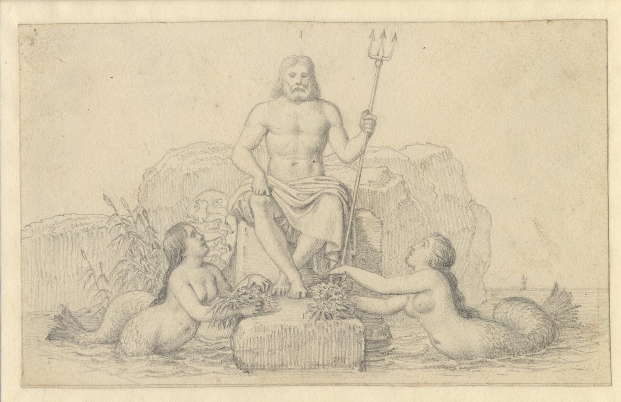 Neptun og to nereider. av Christoffer Wilhelm Eckersberg