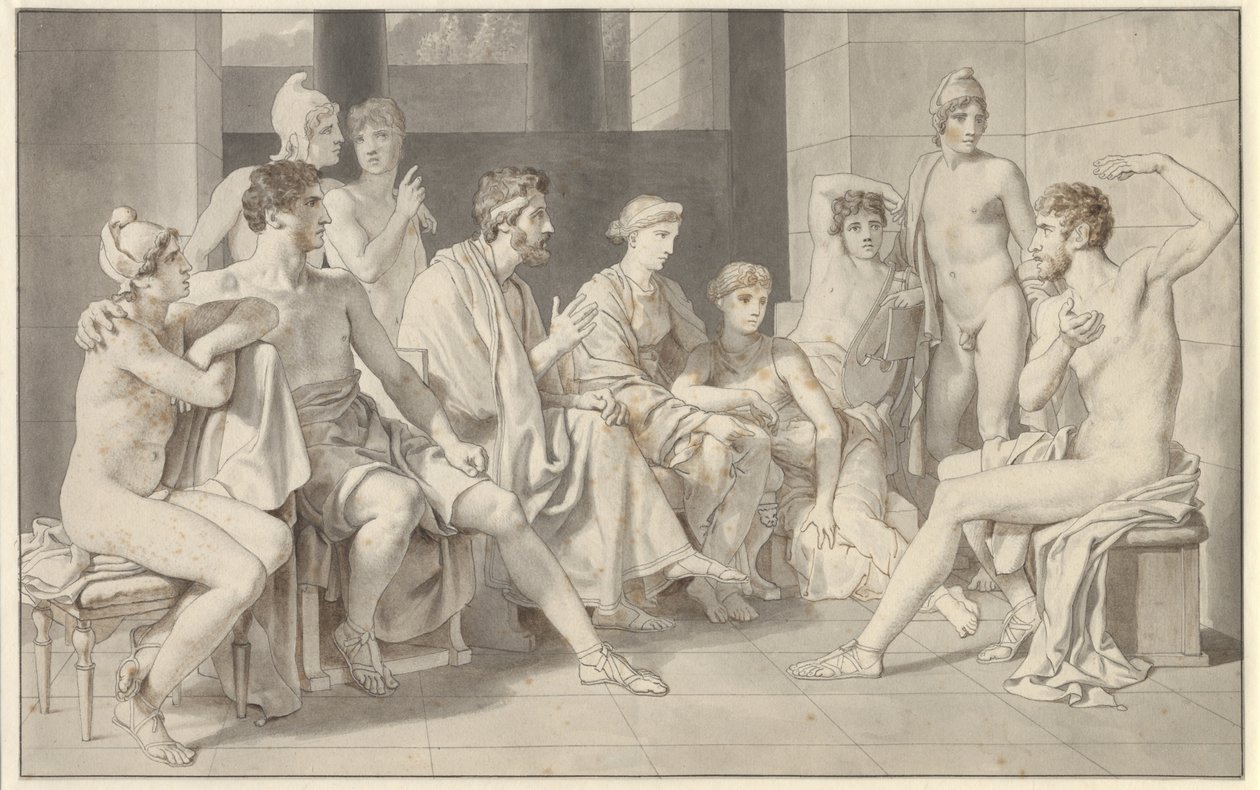 Odysseus forteller om livet sitt på Alkinoos av Christoffer Wilhelm Eckersberg