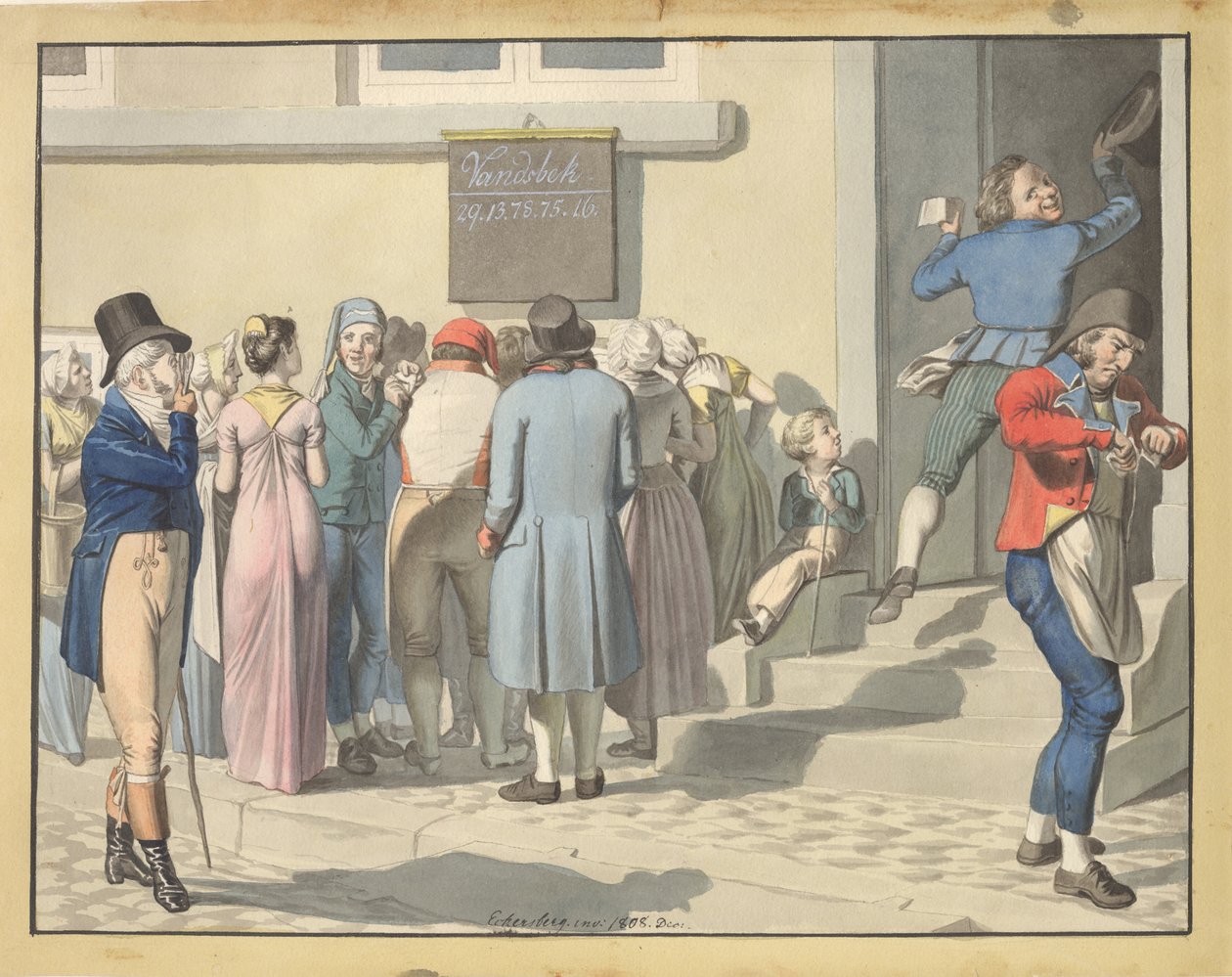 Utenfor Lotteribyrået av Christoffer Wilhelm Eckersberg