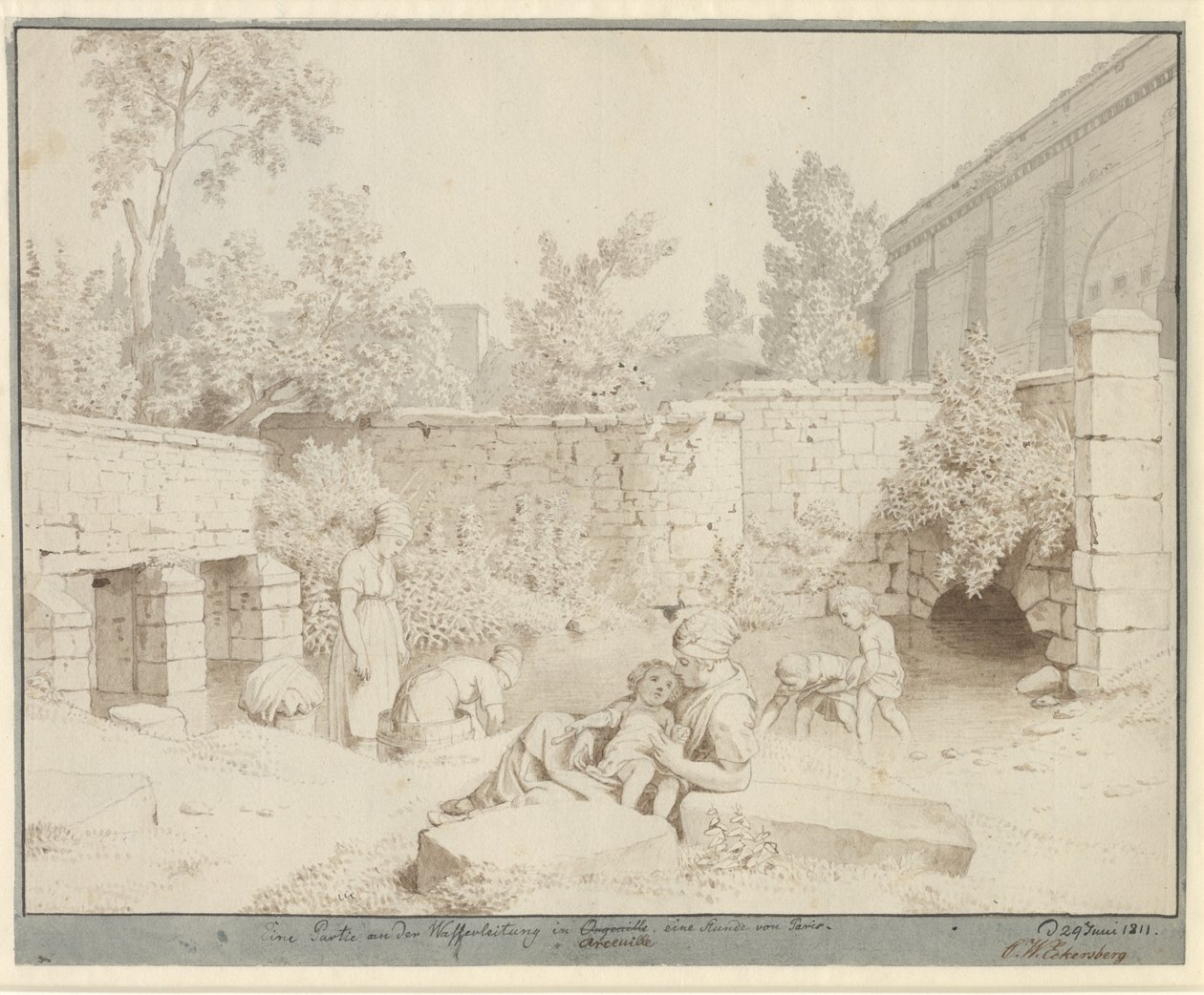 Lott ved den romerske akvedukten i Arcueil, Paris av Christoffer Wilhelm Eckersberg