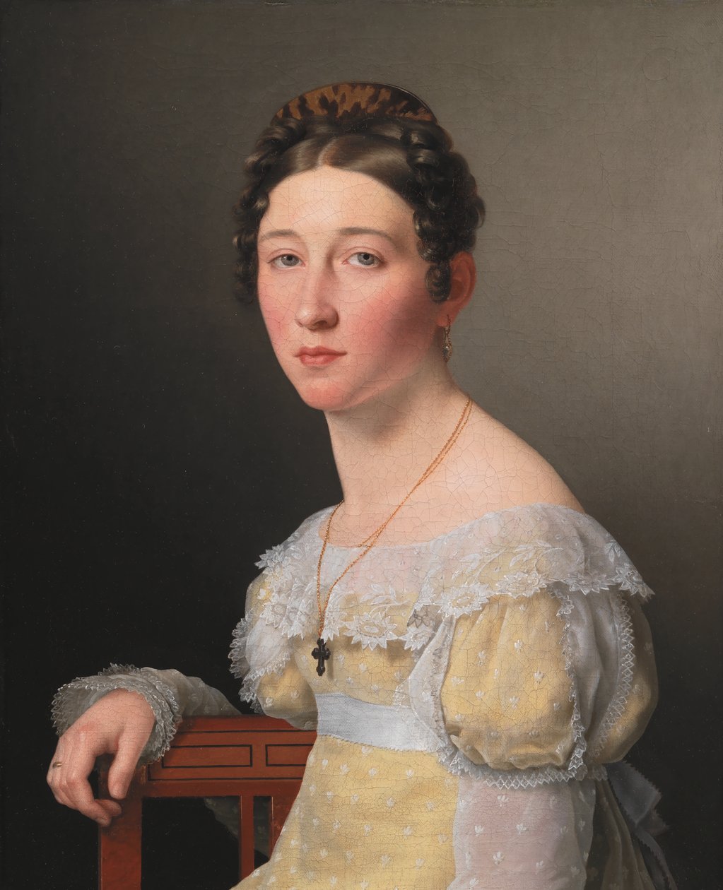Portrett av Emilie Henriette Massmann, forlovet av Frederik Wilhelm Caspar von Benzon av Christoffer Wilhelm Eckersberg
