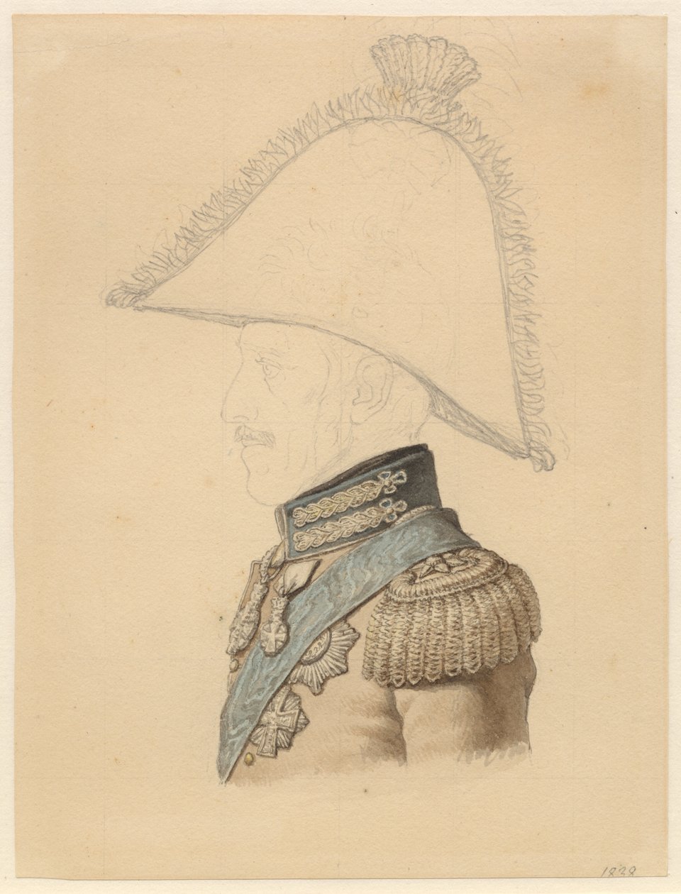 Portrett av Frederik VI i profil til venstre av Christoffer Wilhelm Eckersberg
