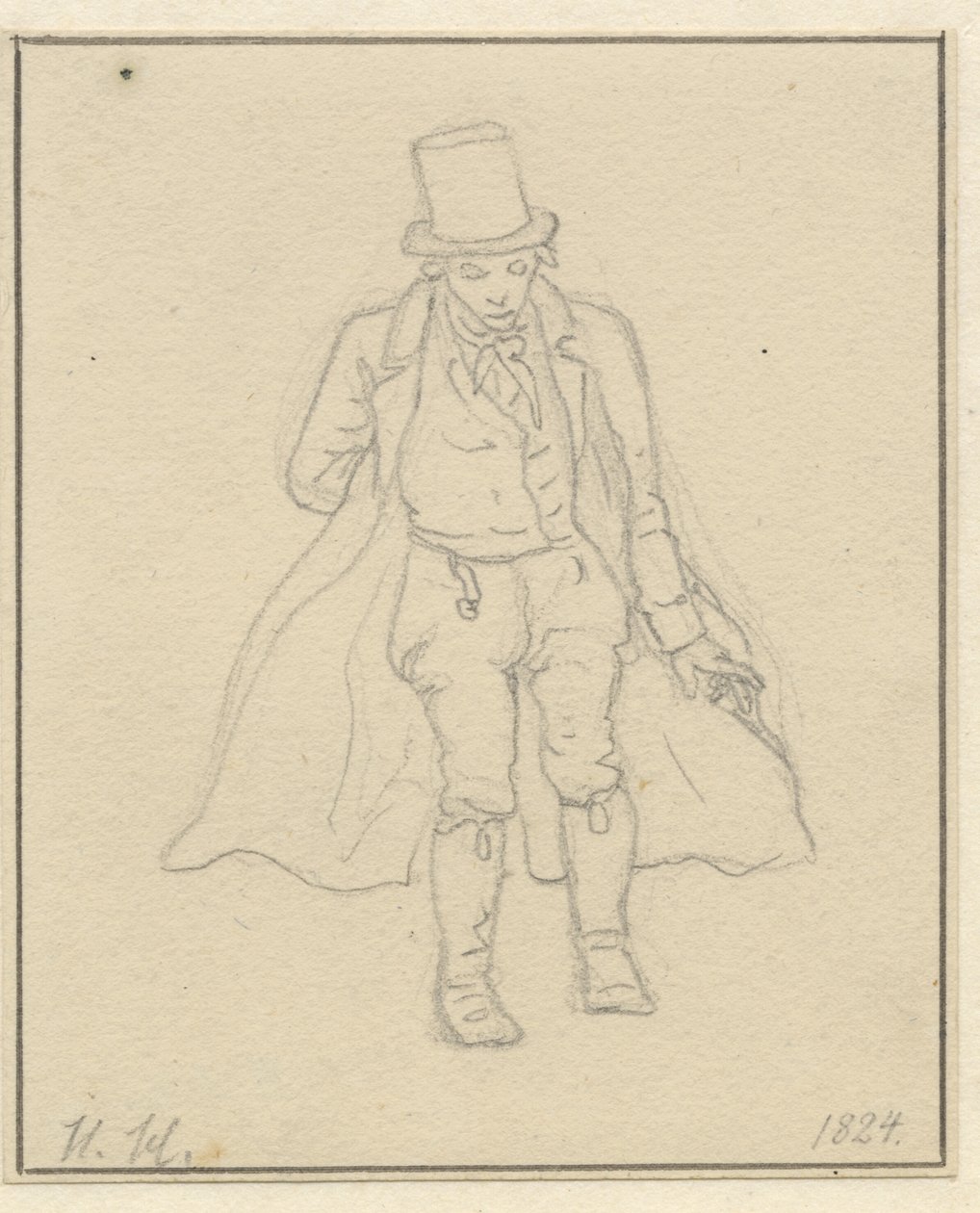 Portrettmaler Hans Hansen, helfigur av Christoffer Wilhelm Eckersberg