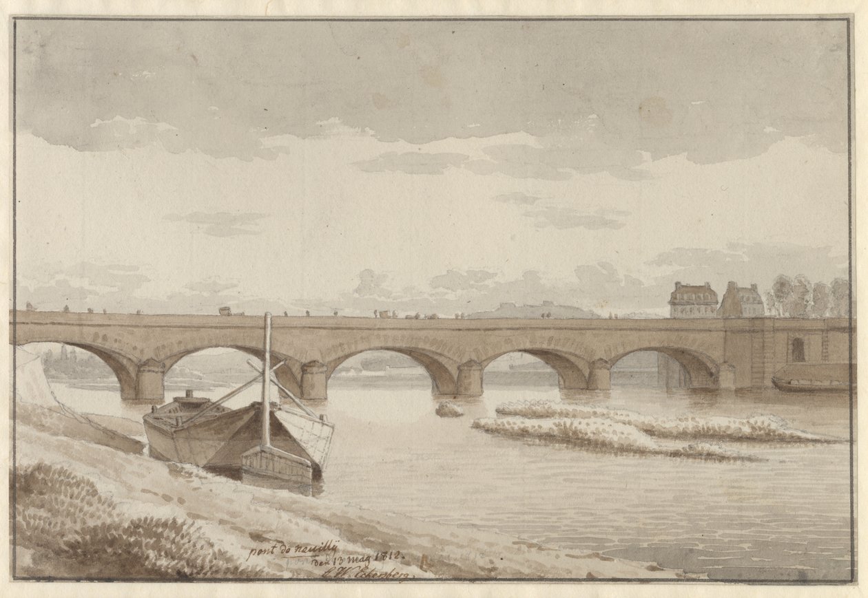 Seinebroen ved Neuilly, Paris, 13. mai 1812 av Christoffer Wilhelm Eckersberg