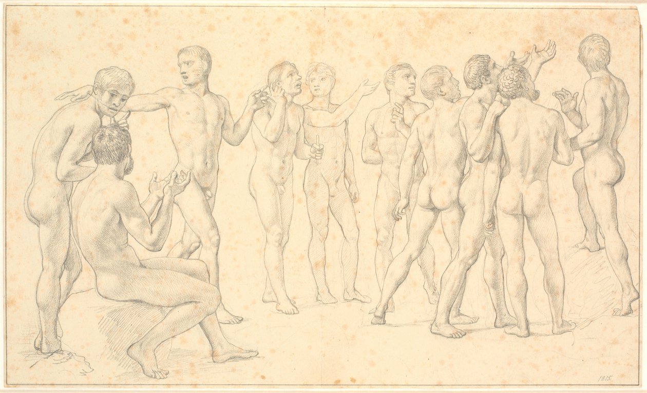 Studie av en gruppe nakne menn av Christoffer Wilhelm Eckersberg