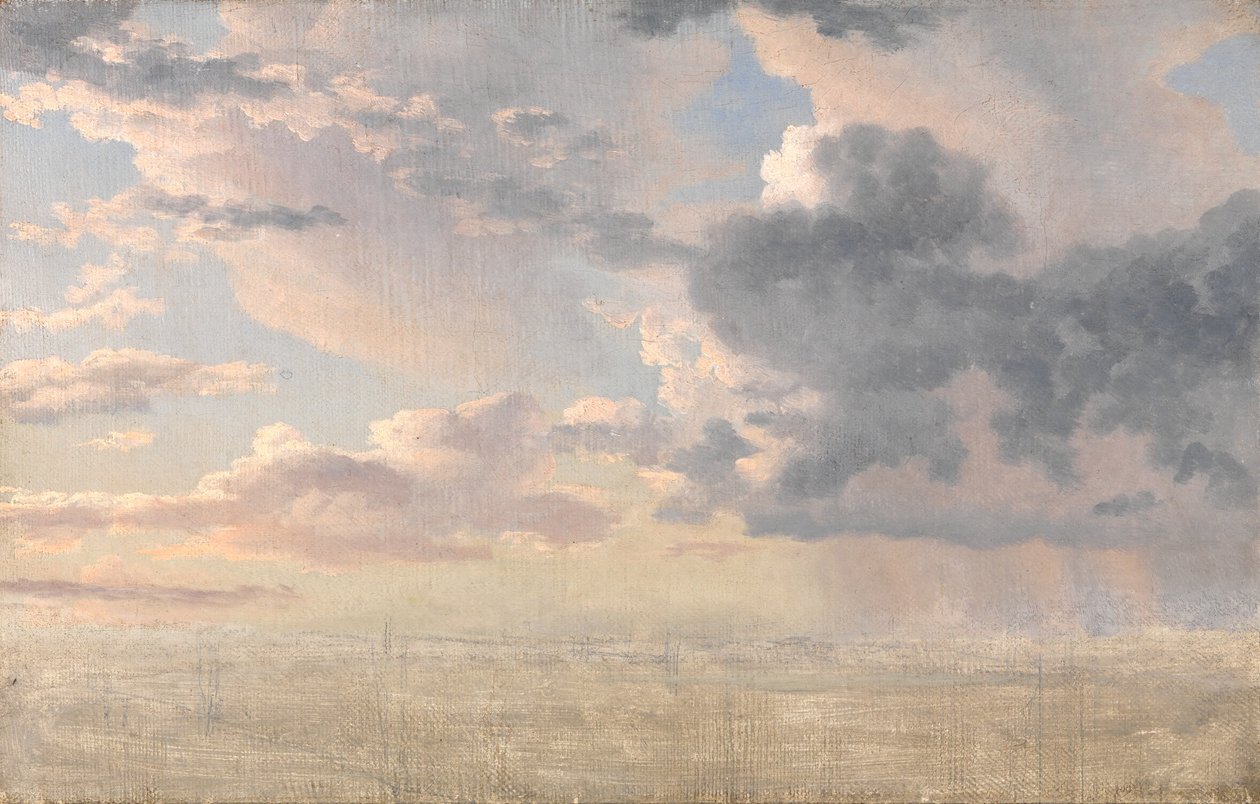Studie av skyer over sundet av Christoffer Wilhelm Eckersberg