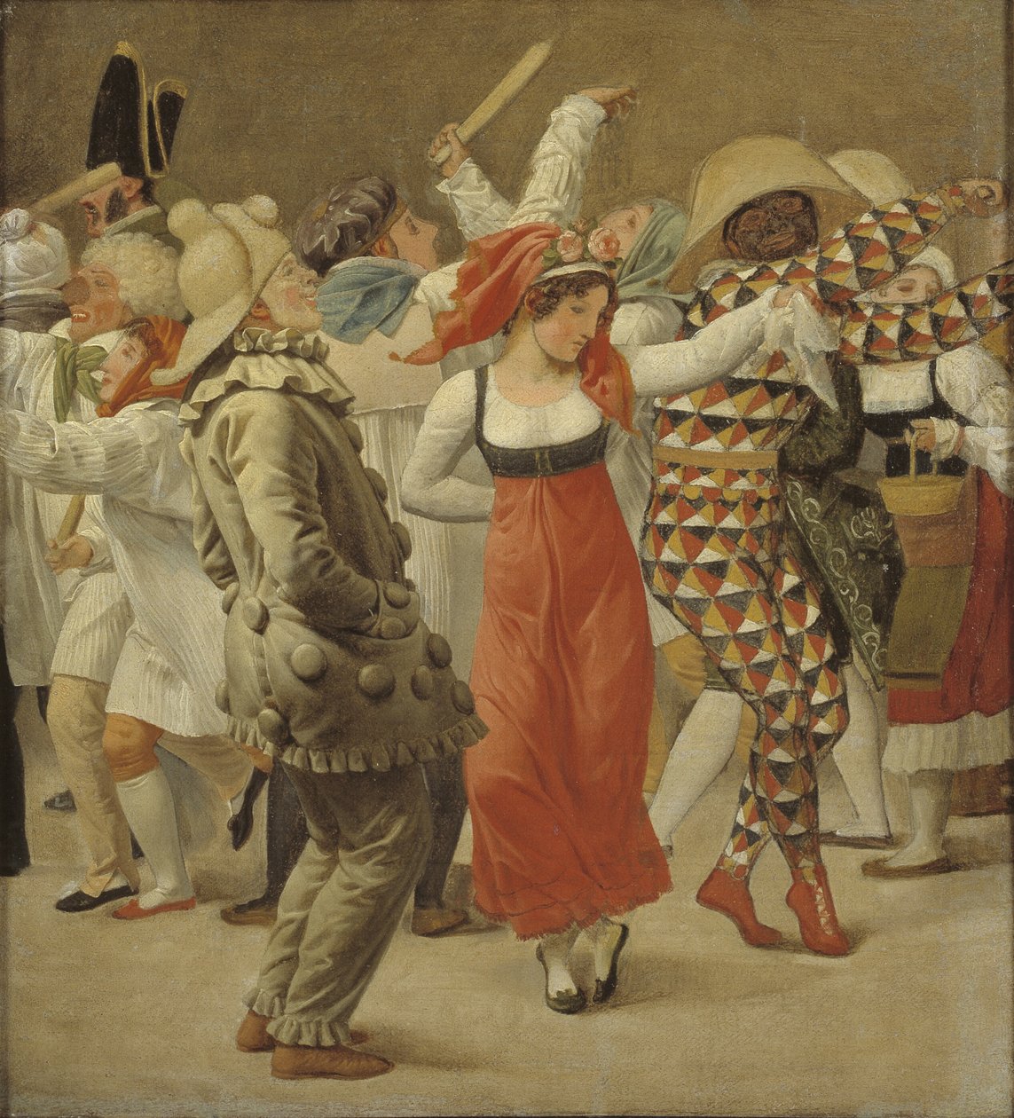 Karnevalet i Roma. Fragment av Christoffer Wilhelm Eckersberg
