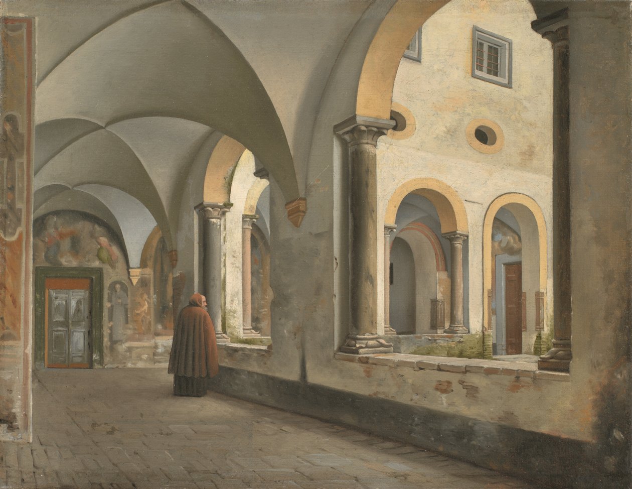Klostrene til fransiskanerklosteret Santa Maria i Aracoeli i Roma av Christoffer Wilhelm Eckersberg