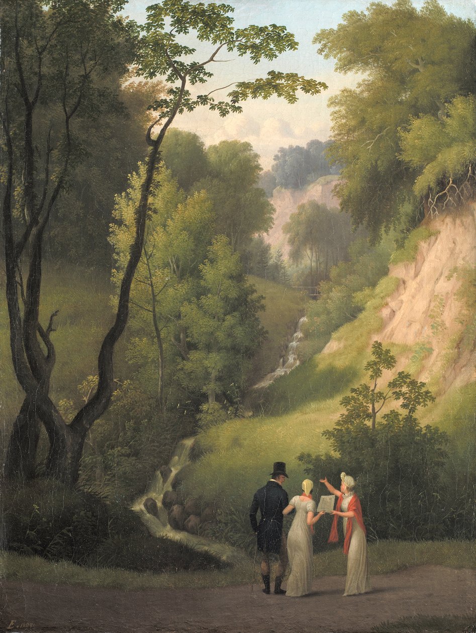 Djevelskløften på Liselund Herregård. Øya Møn av Christoffer Wilhelm Eckersberg