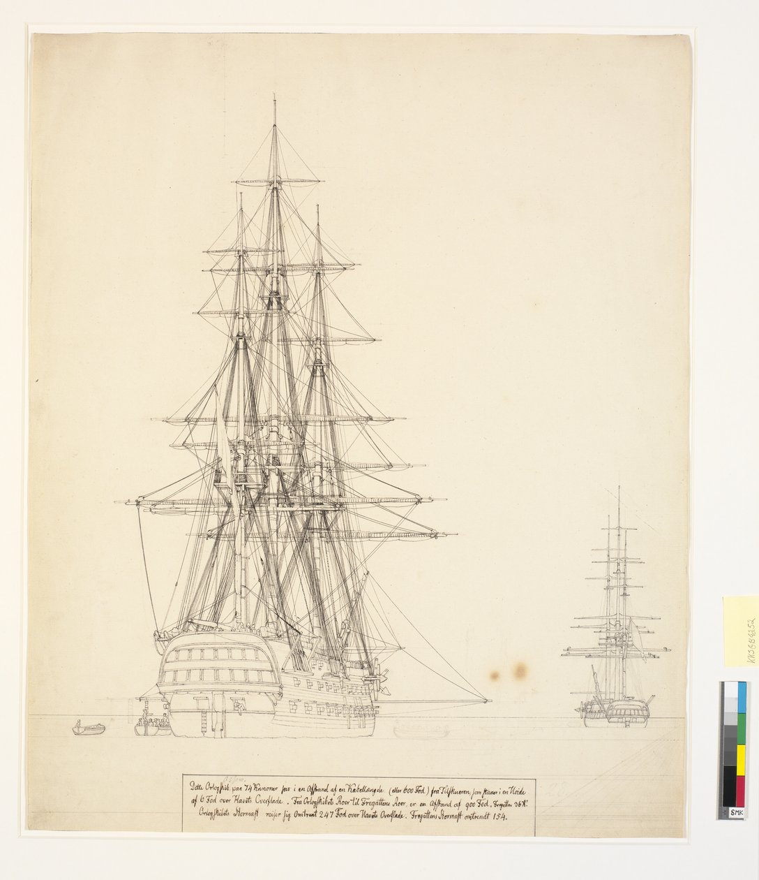Det russiske linjeskipet "Asow" og en fregatt for anker i Helsingørs veier av Christoffer Wilhelm Eckersberg