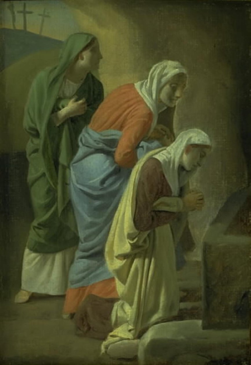 De tre Marie ved Kristi grav. Studere av Christoffer Wilhelm Eckersberg