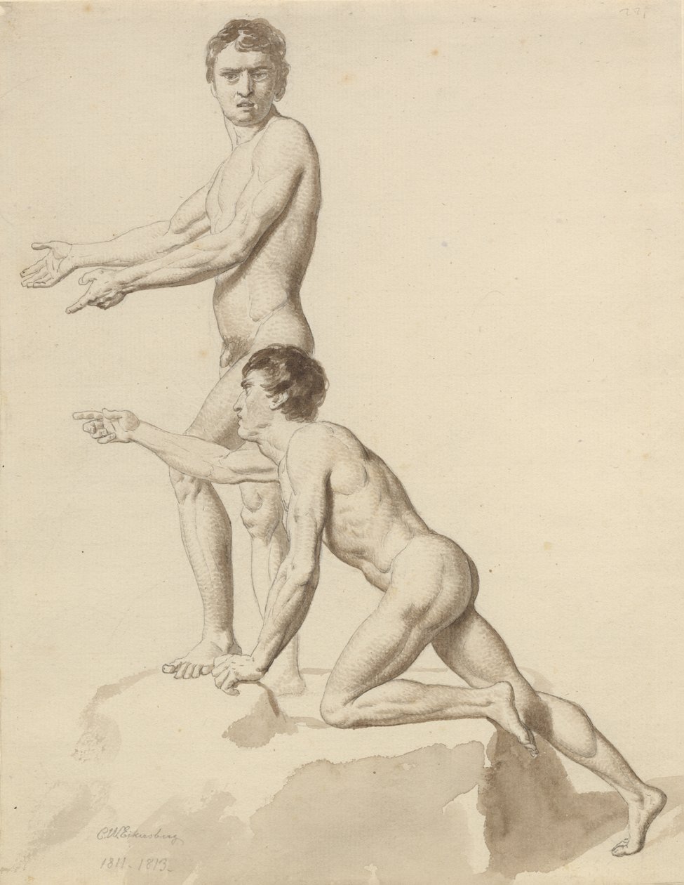 To israelitter på en steinblokk av Christoffer Wilhelm Eckersberg