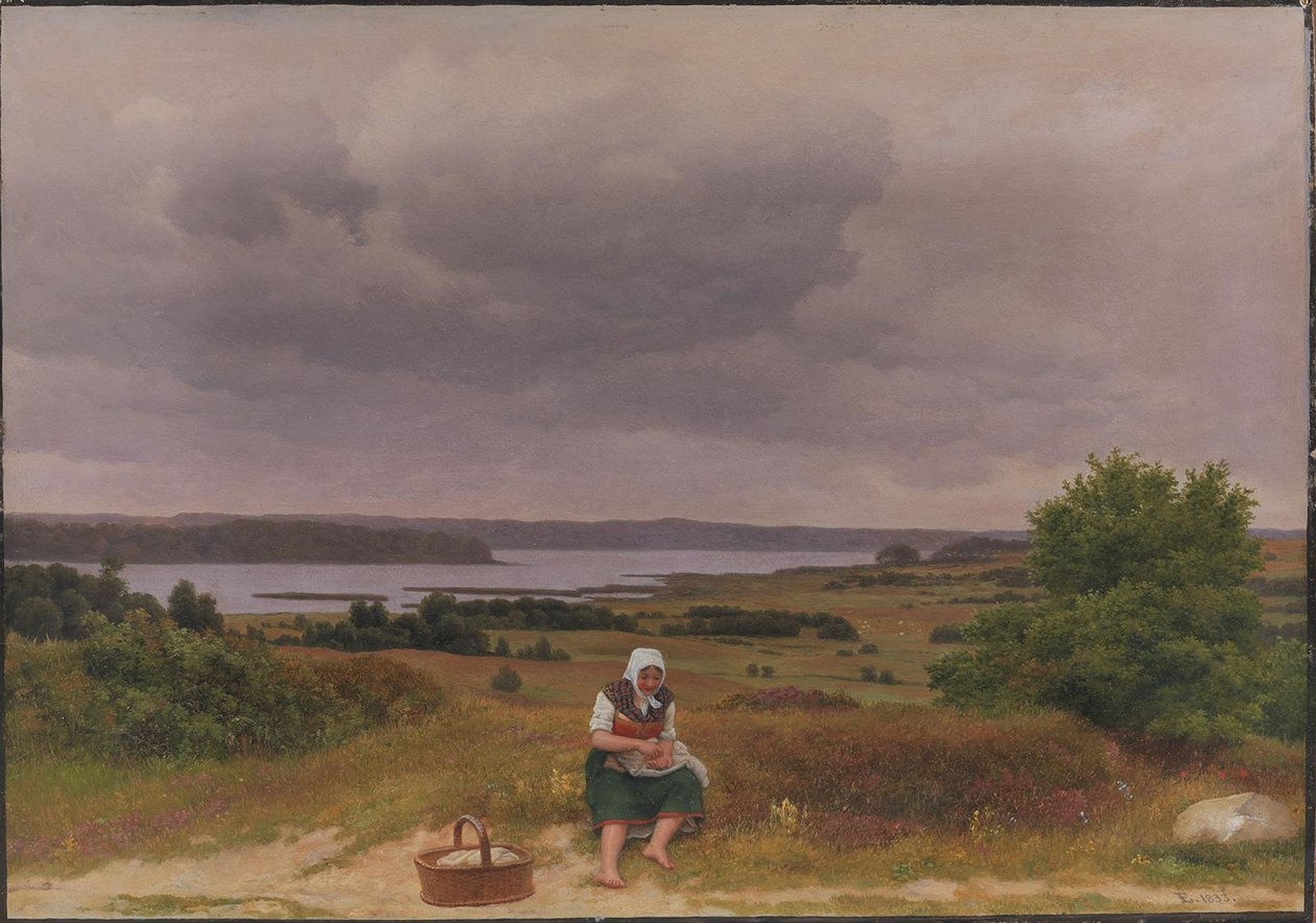 Utsikt over Brannsjøen nær Rudersdal, Nordsjælland av Christoffer Wilhelm Eckersberg