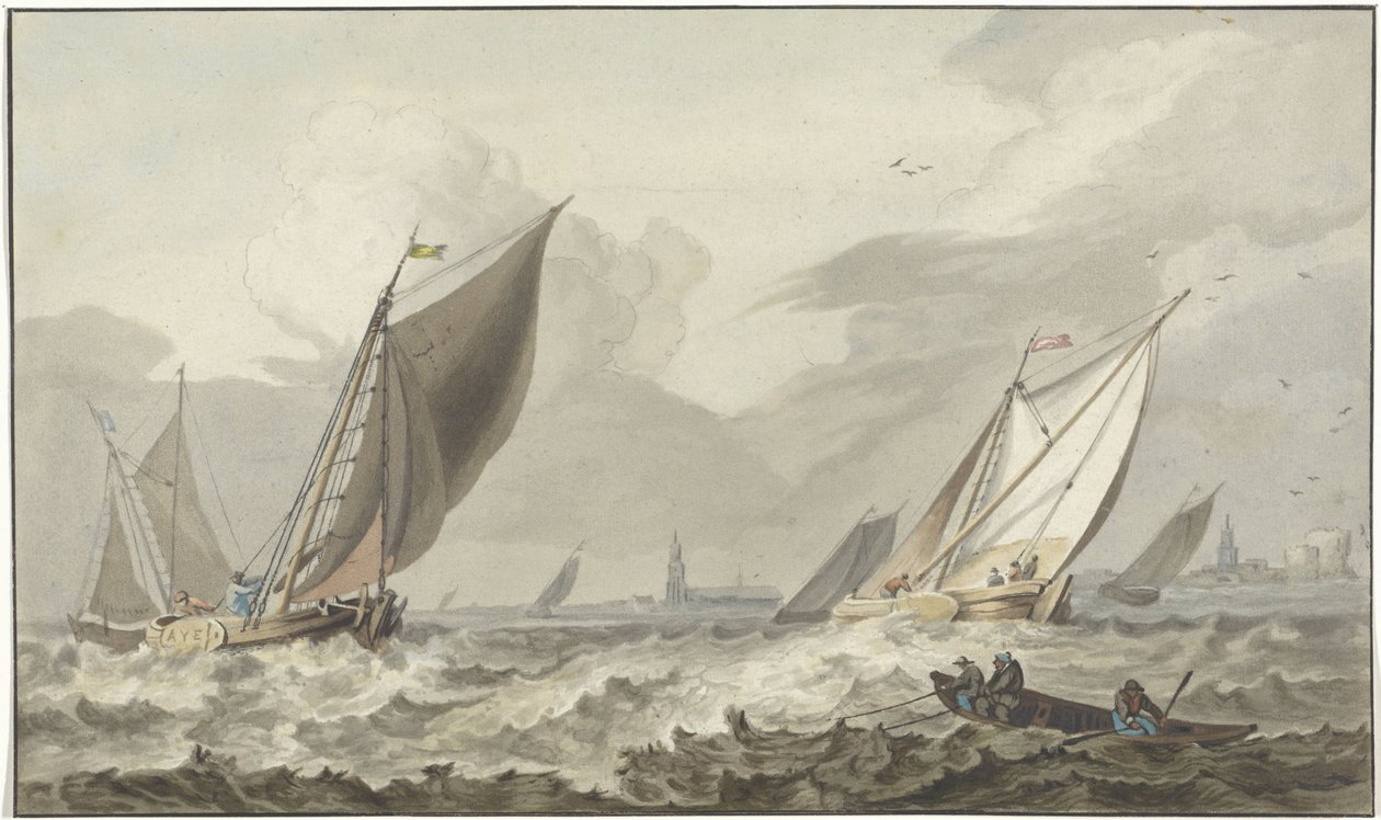Zuiderzee med Medemblik foran av C. Dietrich (prentmaker)