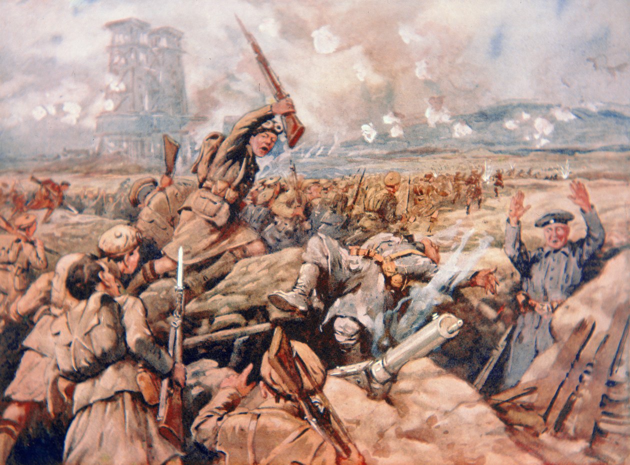 Ansvar for de skotske regimentene ved Loos av C. Dudley (after) Tennant