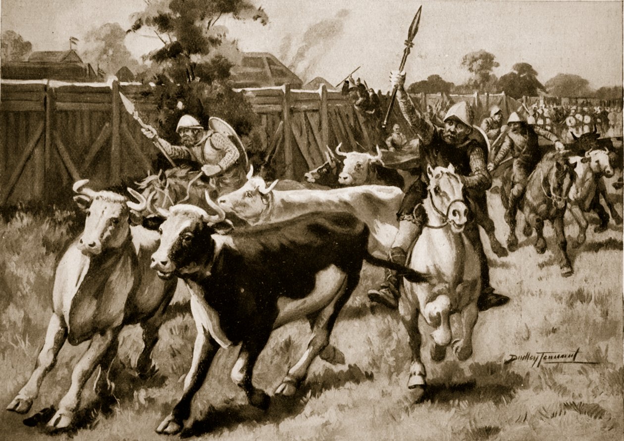 Etter slaget ved Ethandun (Edington), 878, illustrasjon fra 