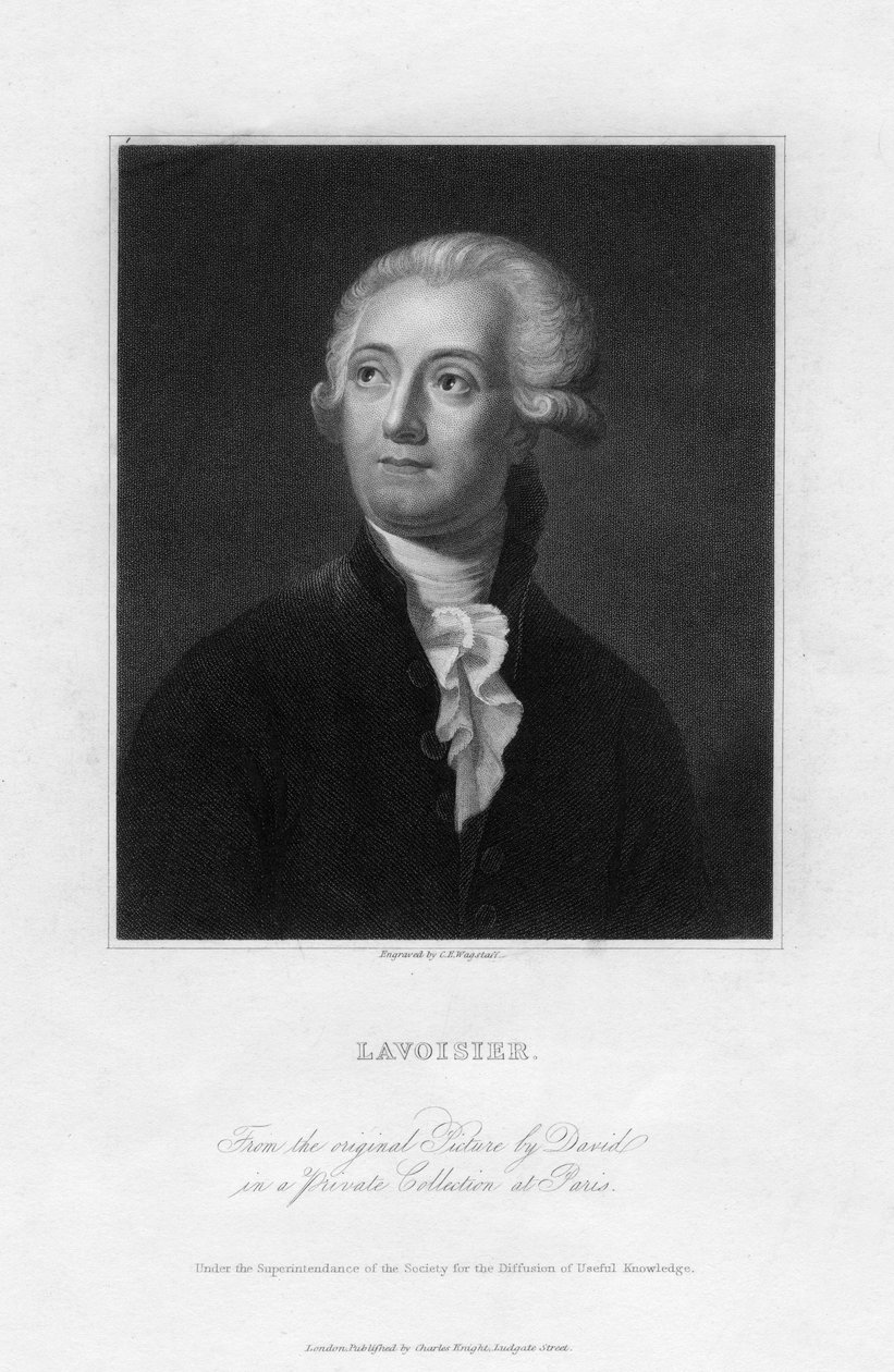 Antoine Lavoisier, fransk kjemiker fra 1700-tallet, 1800-tallet. av C. E. Wagstaff