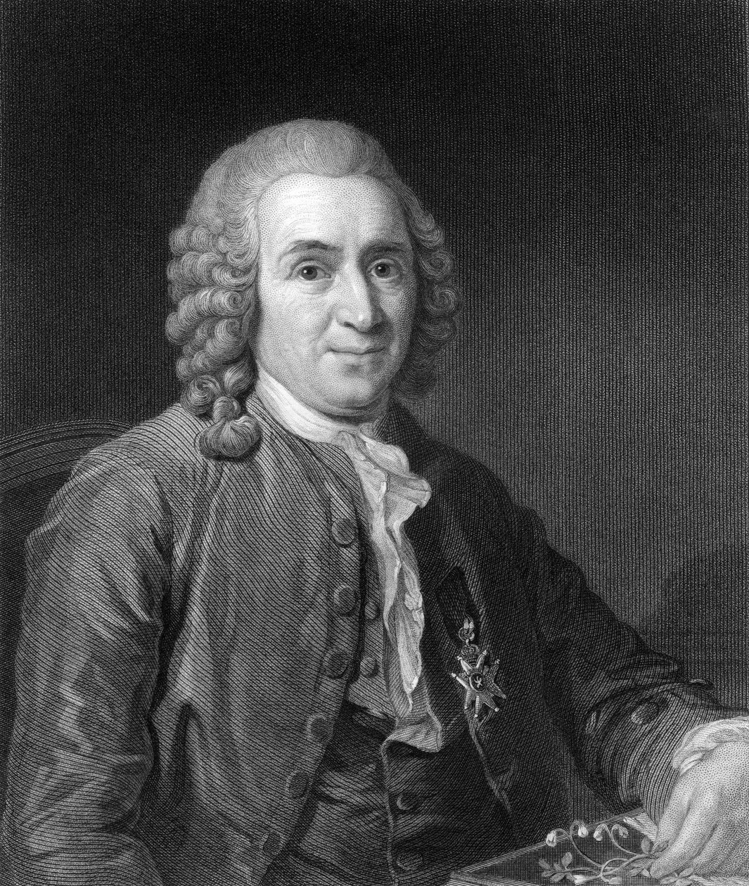 Carolus Linnaeus , svensk naturforsker fra 1700-tallet, 1836. av C. E. Wagstaff