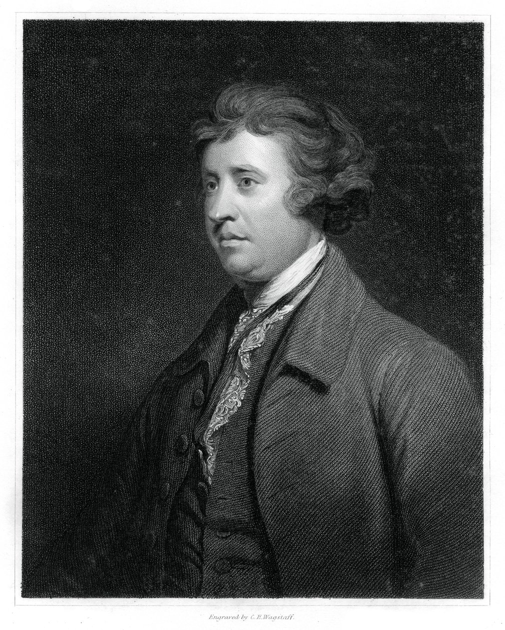 Edmund Burke , anglo-irsk statsmann, forfatter, orator, politisk teoretiker og filosof, 1834. av C. E. Wagstaff