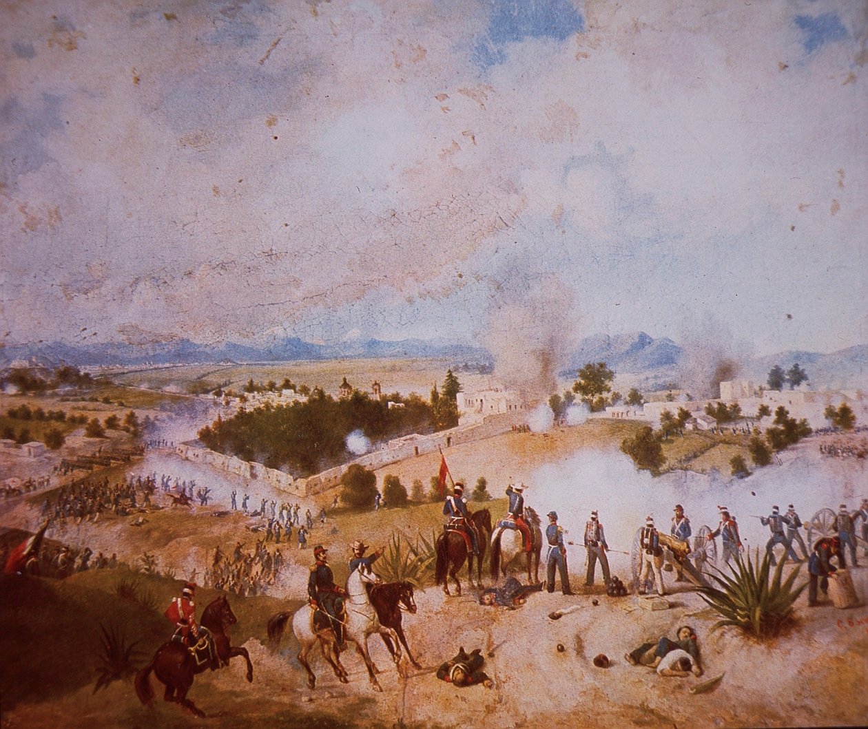 Meksikansk-amerikansk krig (1846–48), slaget ved Molino del Rey, amerikanske tropper angriper av C. Escalante