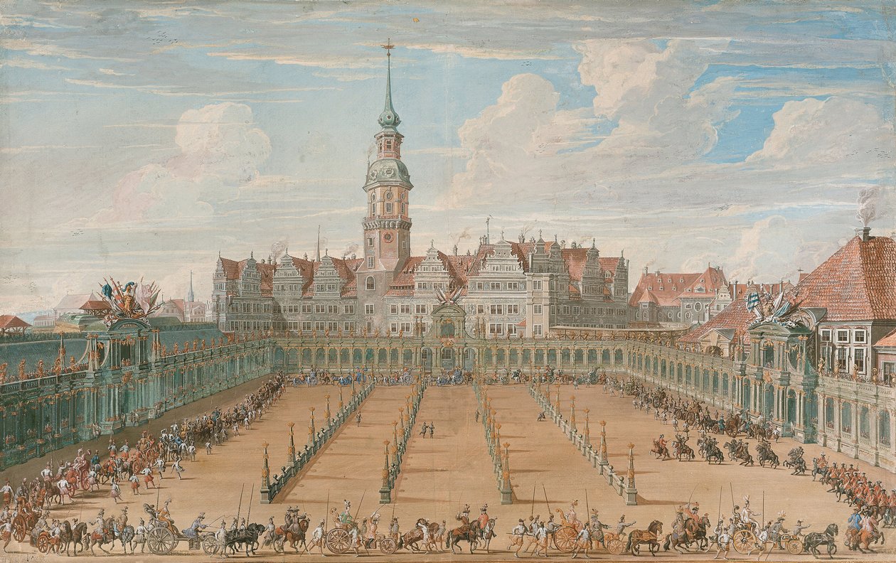 Parade av damenes ringløp den 6. juni 1709 i Dresden, 1710 av C. H. Fritzsche