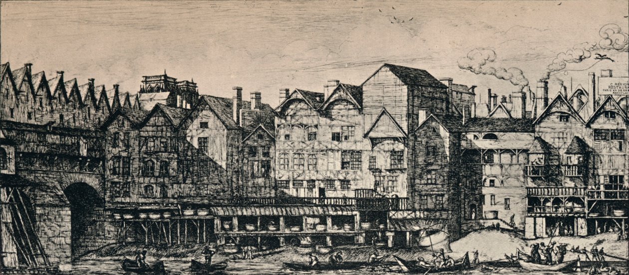 En del av byen Paris, 1915 av C. H. Meryon