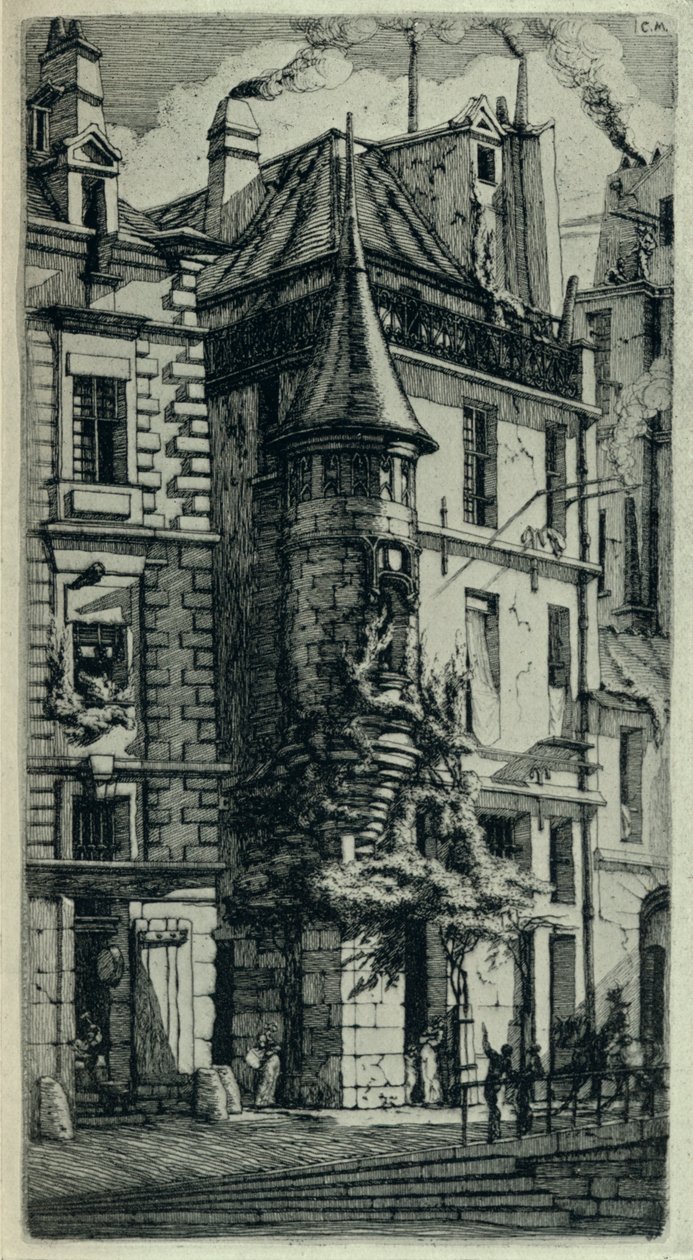 Turret, Rue de la Tixeranderie, 1915 av C. H. Meryon