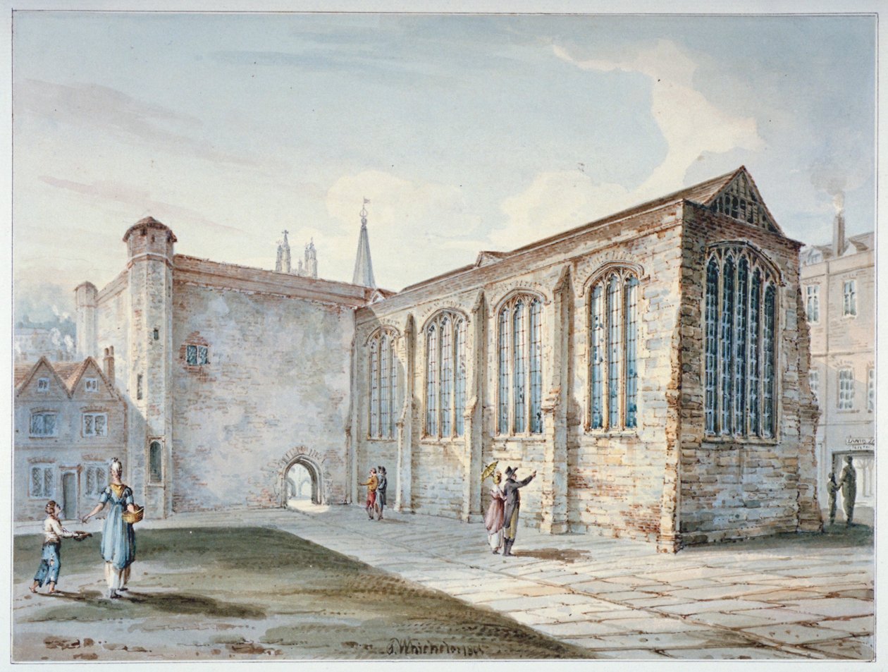 Holy Trinity Chapel, Leadenhall Street, kjent som Leadenhall Chapel, City of London, 1805. av C John M Whichelo