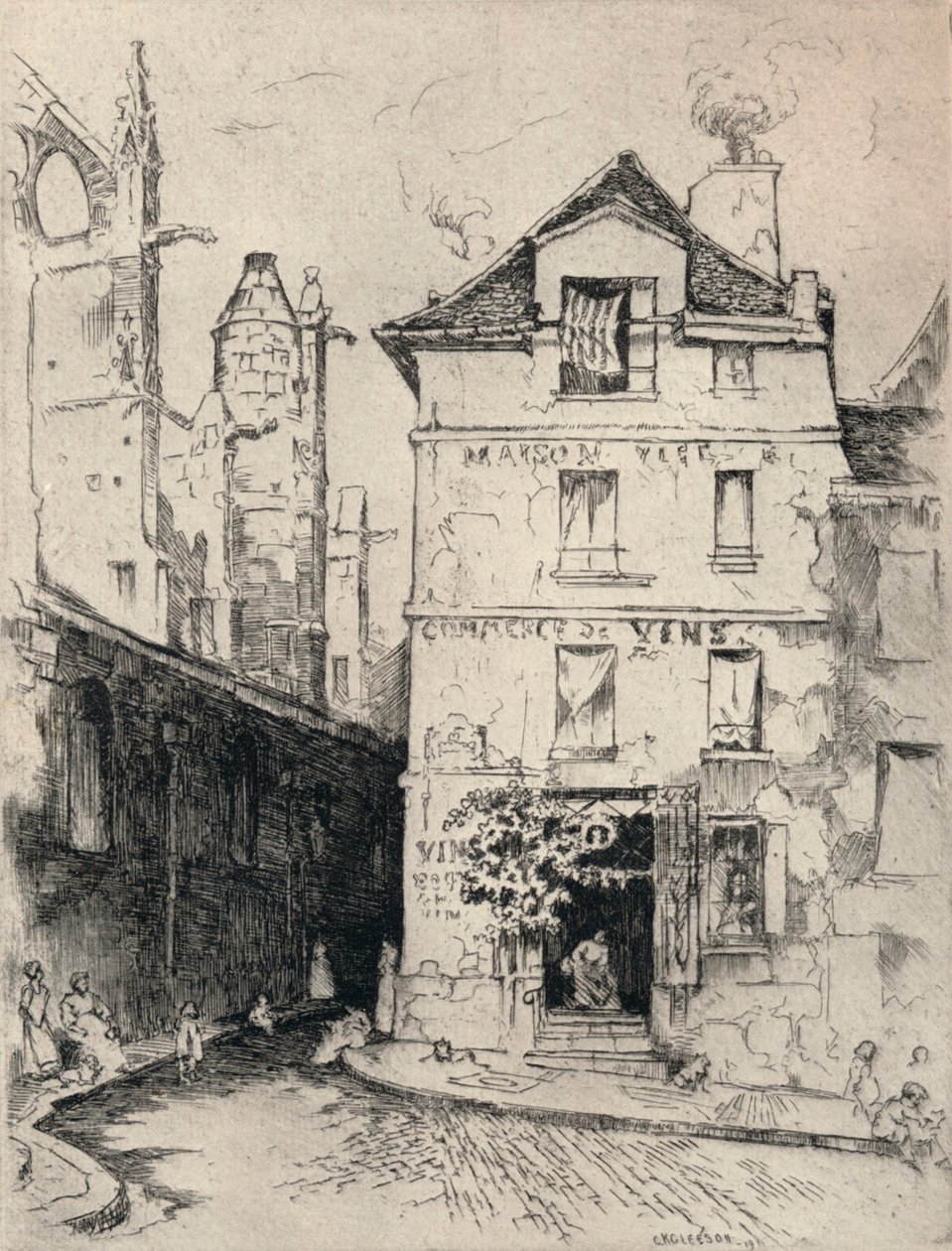 Nær St Etienne-du-Mont, 1915 av C. K. Gleeson
